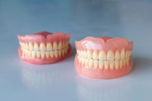 Close-up of dentures.